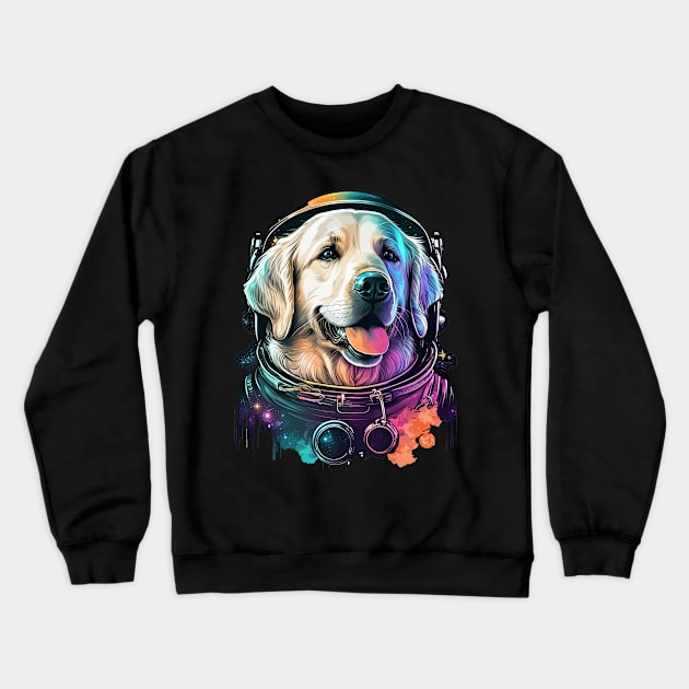 Golden retriever space traveller Crewneck Sweatshirt by MaxDeSanje 